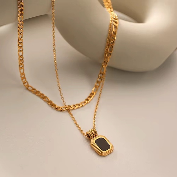 18K Gold Plated - Double Layer Necklace - Picture 2 of 7